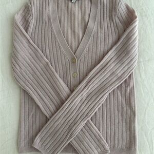 Madewell Lilac Ribbed Knit Cardigan